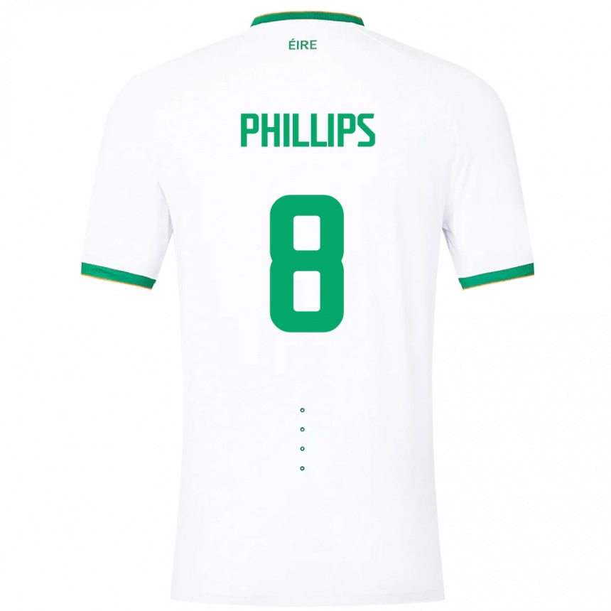 Kids Football Ireland Killian Phillips #8 White Away Jersey 24-26 T-Shirt Nz