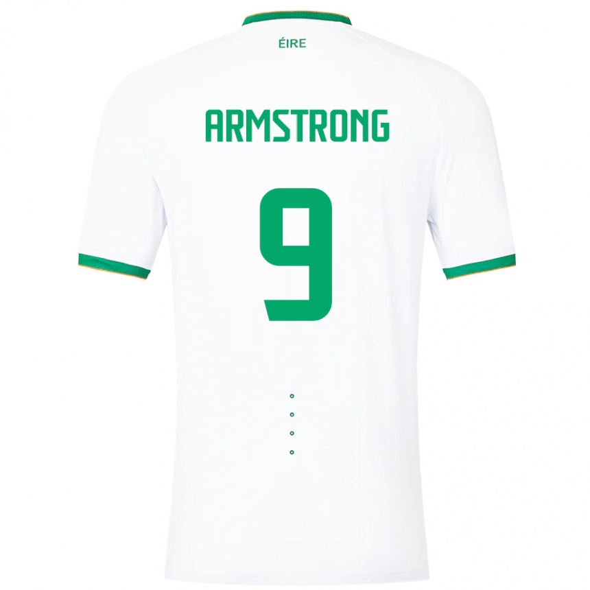 Kids Football Ireland Sinclair Armstrong #9 White Away Jersey 24-26 T-Shirt Nz