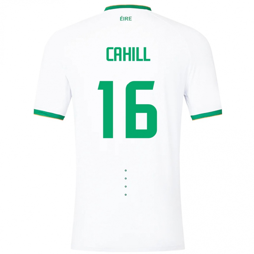 Kids Football Ireland Killian Cahill #16 White Away Jersey 24-26 T-Shirt Nz