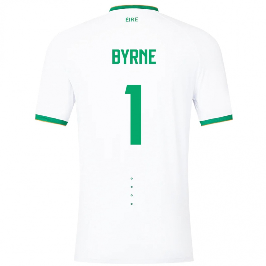 Kids Football Ireland Reece Byrne #1 White Away Jersey 24-26 T-Shirt Nz