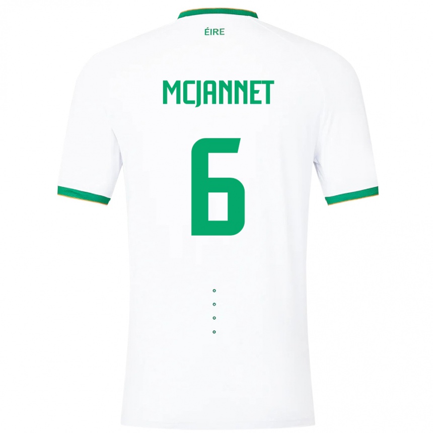 Kids Football Ireland Ed Mcjannet #6 White Away Jersey 24-26 T-Shirt Nz