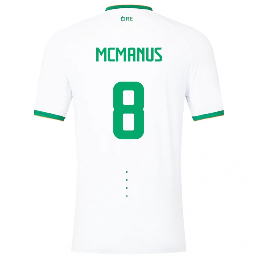 Kids Football Ireland James Mcmanus #8 White Away Jersey 24-26 T-Shirt Nz