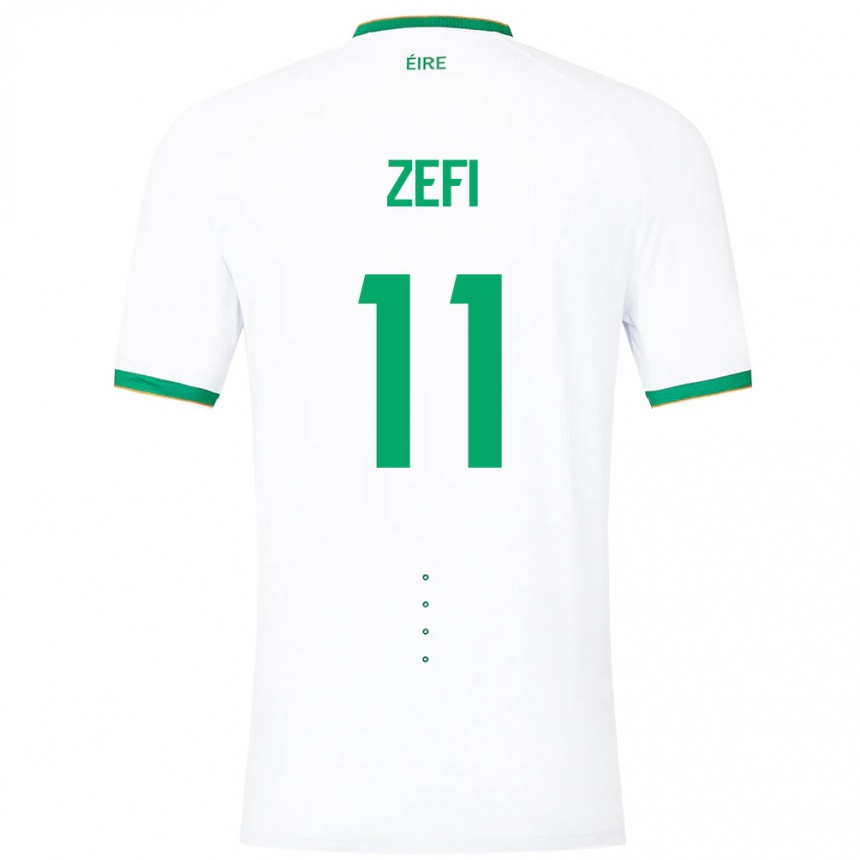 Kids Football Ireland Kevin Zefi #11 White Away Jersey 24-26 T-Shirt Nz