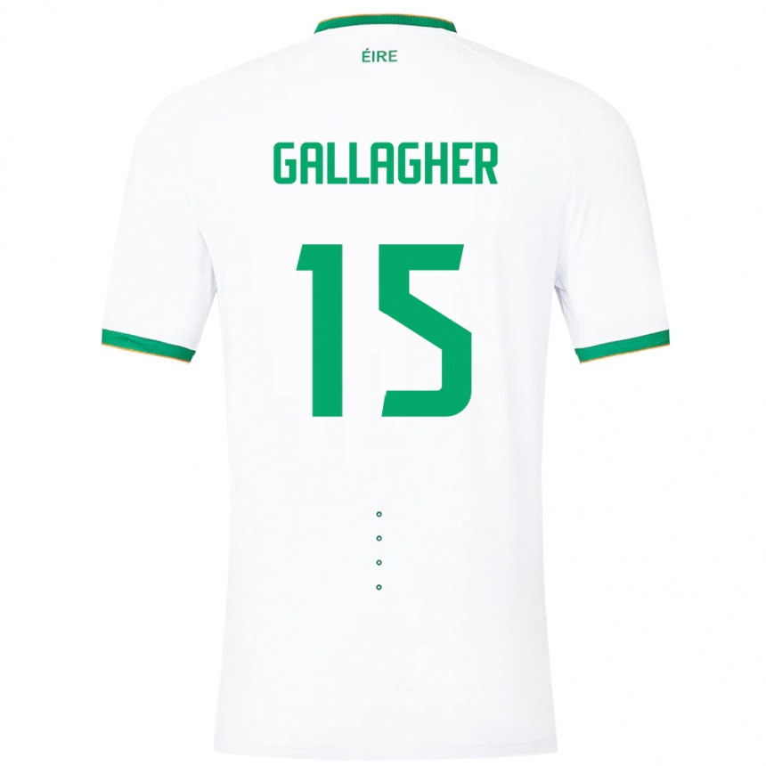 Kids Football Ireland Oisín Gallagher #15 White Away Jersey 24-26 T-Shirt Nz