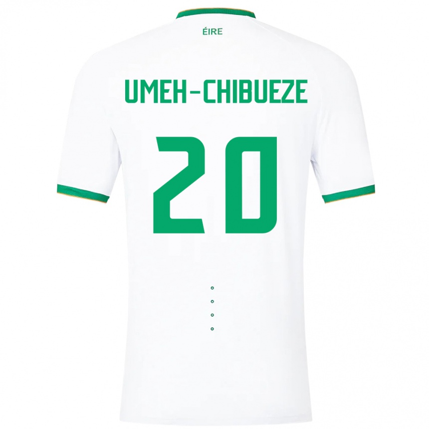 Kids Football Ireland Franco Umeh-Chibueze #20 White Away Jersey 24-26 T-Shirt Nz