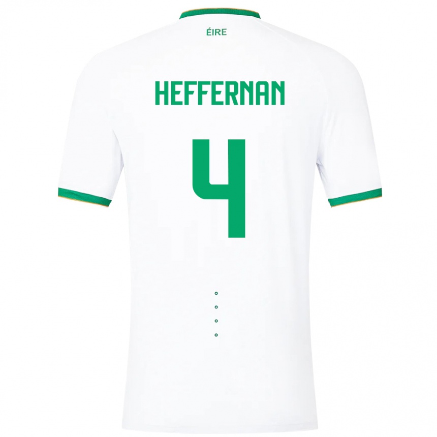 Kids Football Ireland Cathal Heffernan #4 White Away Jersey 24-26 T-Shirt Nz