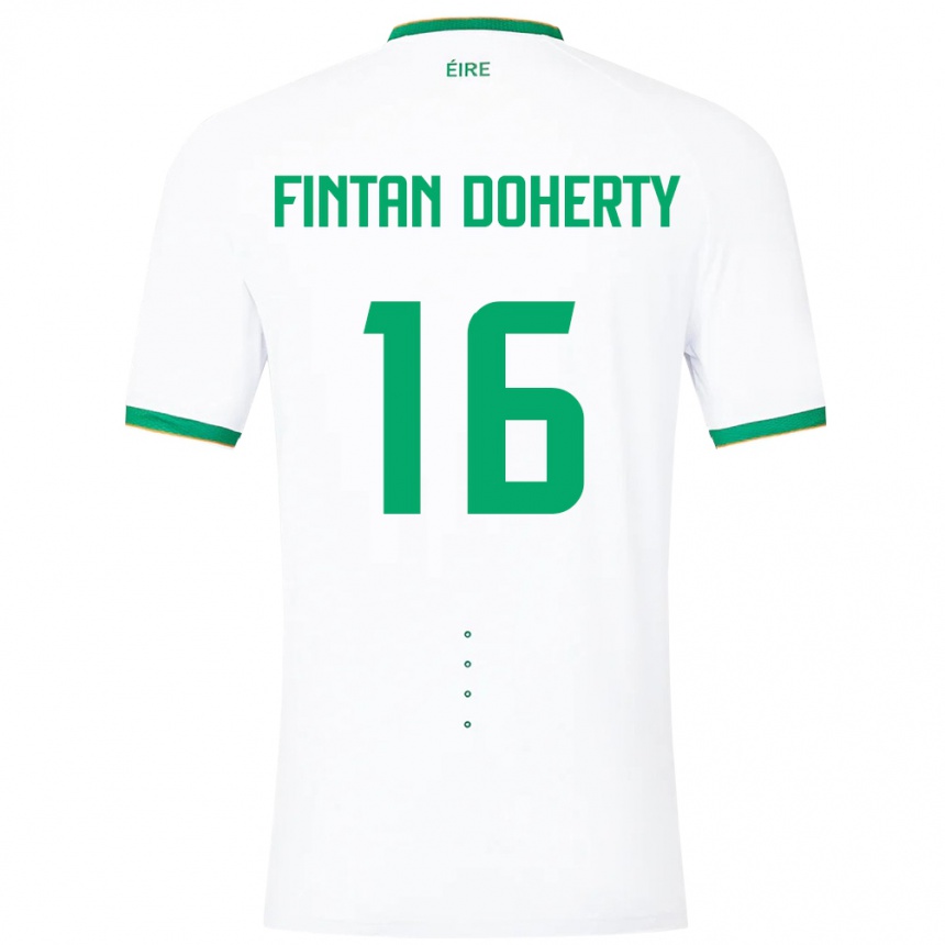 Kids Football Ireland Fintan Doherty #16 White Away Jersey 24-26 T-Shirt Nz