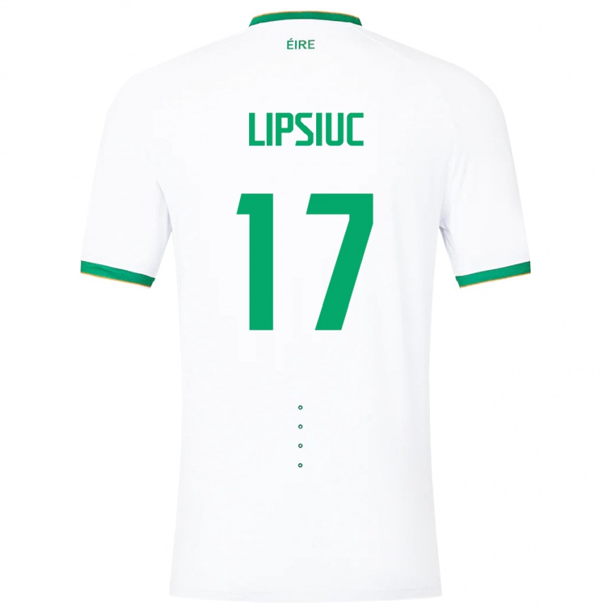 Kids Football Ireland Darius Lipsiuc #17 White Away Jersey 24-26 T-Shirt Nz