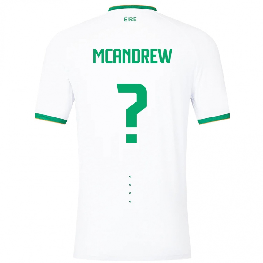 Kids Football Ireland Niall Mcandrew #0 White Away Jersey 24-26 T-Shirt Nz