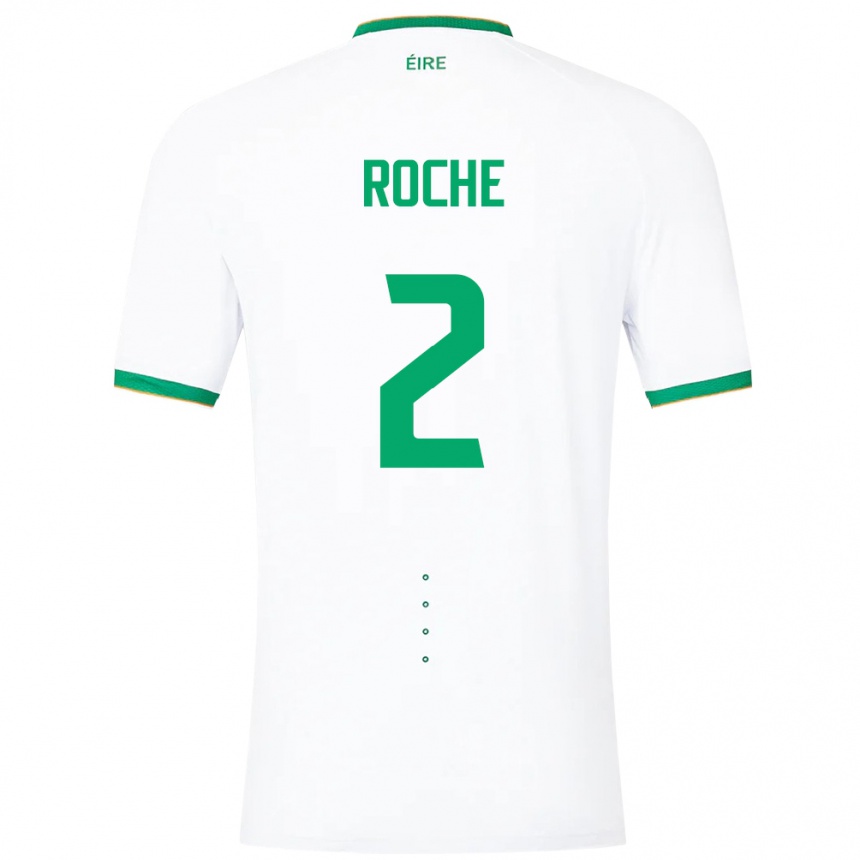 Kids Football Ireland James Roche #2 White Away Jersey 24-26 T-Shirt Nz