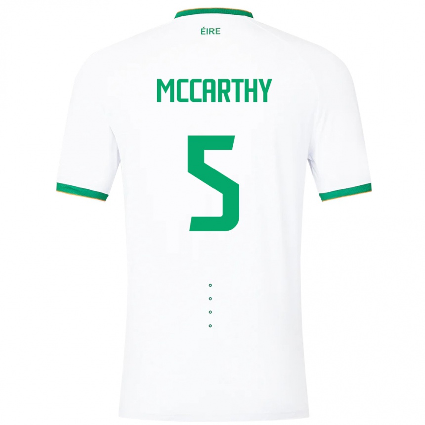 Kids Football Ireland Taylor Mccarthy #5 White Away Jersey 24-26 T-Shirt Nz