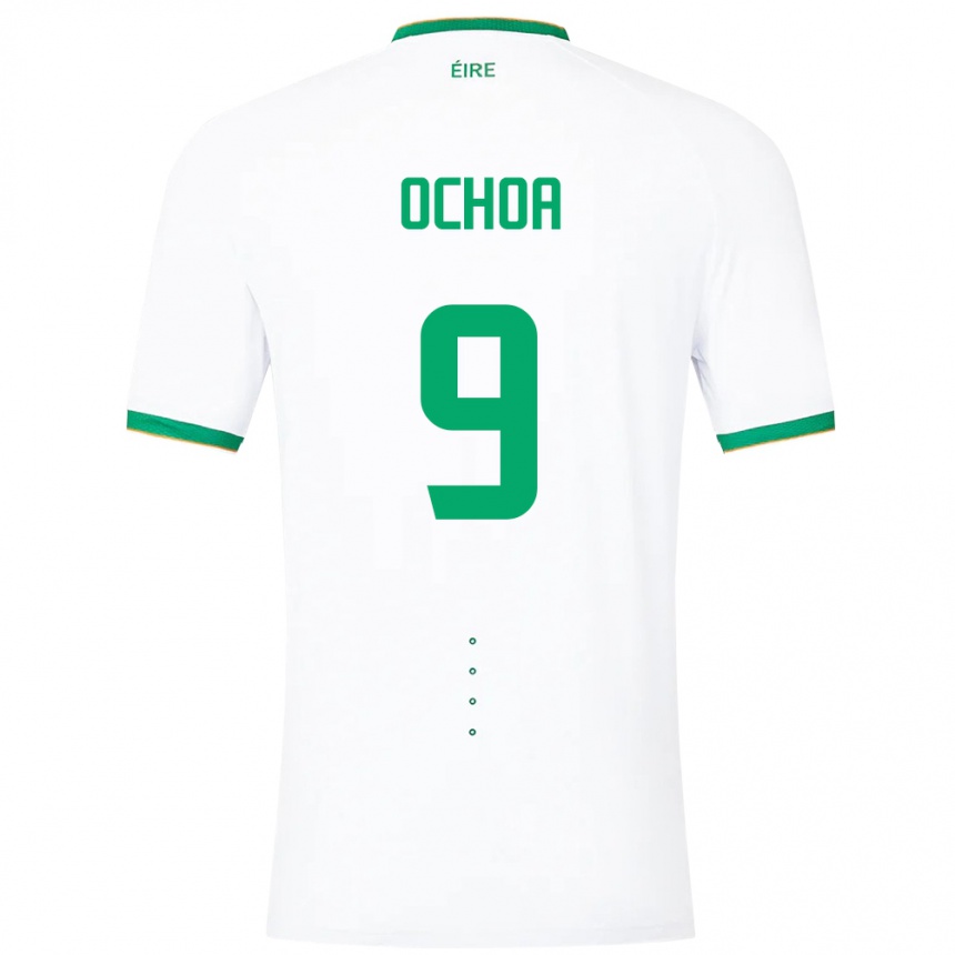 Kids Football Ireland Aarón Ochoa #9 White Away Jersey 24-26 T-Shirt Nz