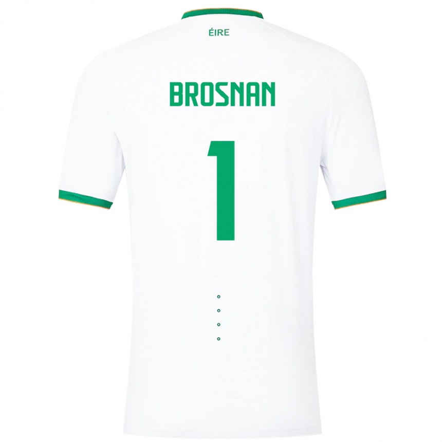 Kids Football Ireland Courtney Brosnan #1 White Away Jersey 24-26 T-Shirt Nz