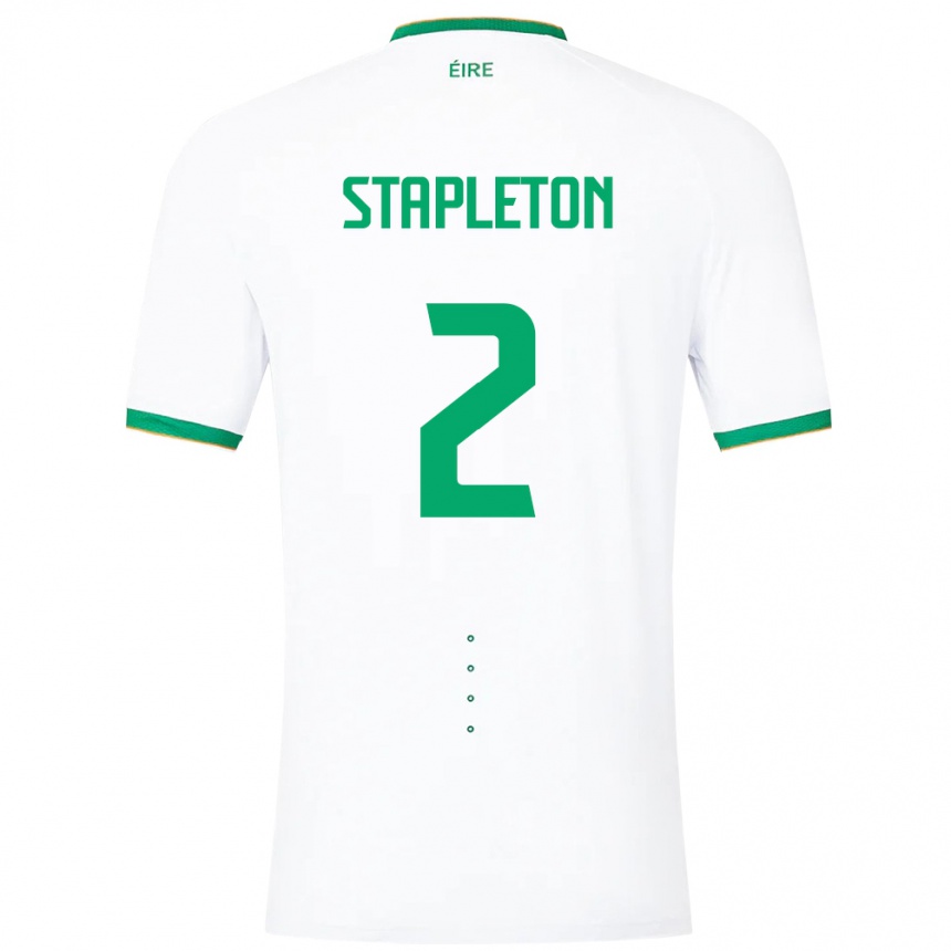 Kids Football Ireland Jessie Stapleton #2 White Away Jersey 24-26 T-Shirt Nz