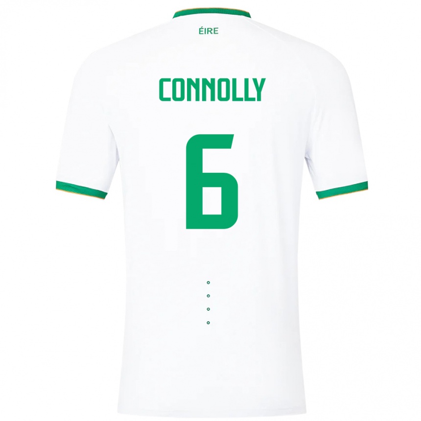 Kids Football Ireland Megan Connolly #6 White Away Jersey 24-26 T-Shirt Nz