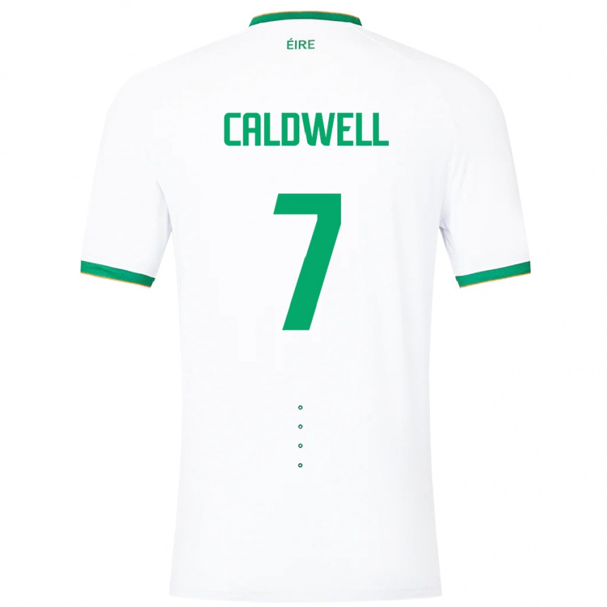 Kids Football Ireland Diane Caldwell #7 White Away Jersey 24-26 T-Shirt Nz