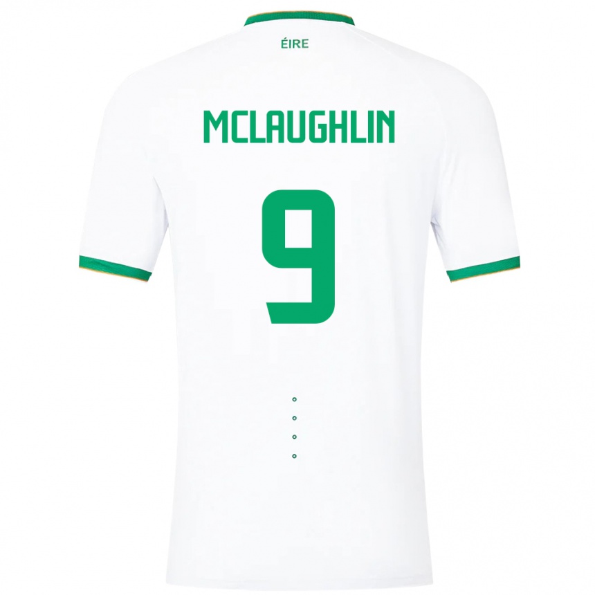 Kids Football Ireland Erin Mclaughlin #9 White Away Jersey 24-26 T-Shirt Nz