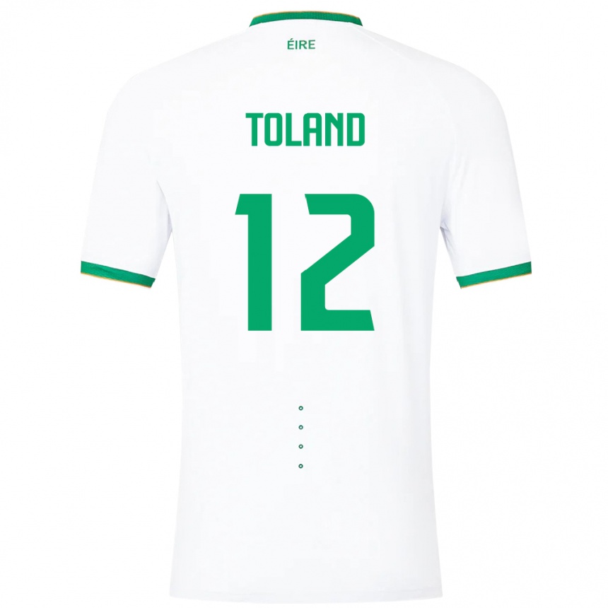 Kids Football Ireland Tyler Toland #12 White Away Jersey 24-26 T-Shirt Nz