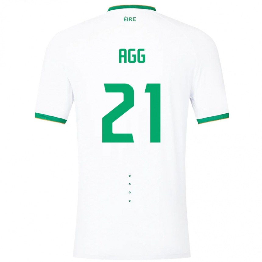 Kids Football Ireland Lily Agg #21 White Away Jersey 24-26 T-Shirt Nz