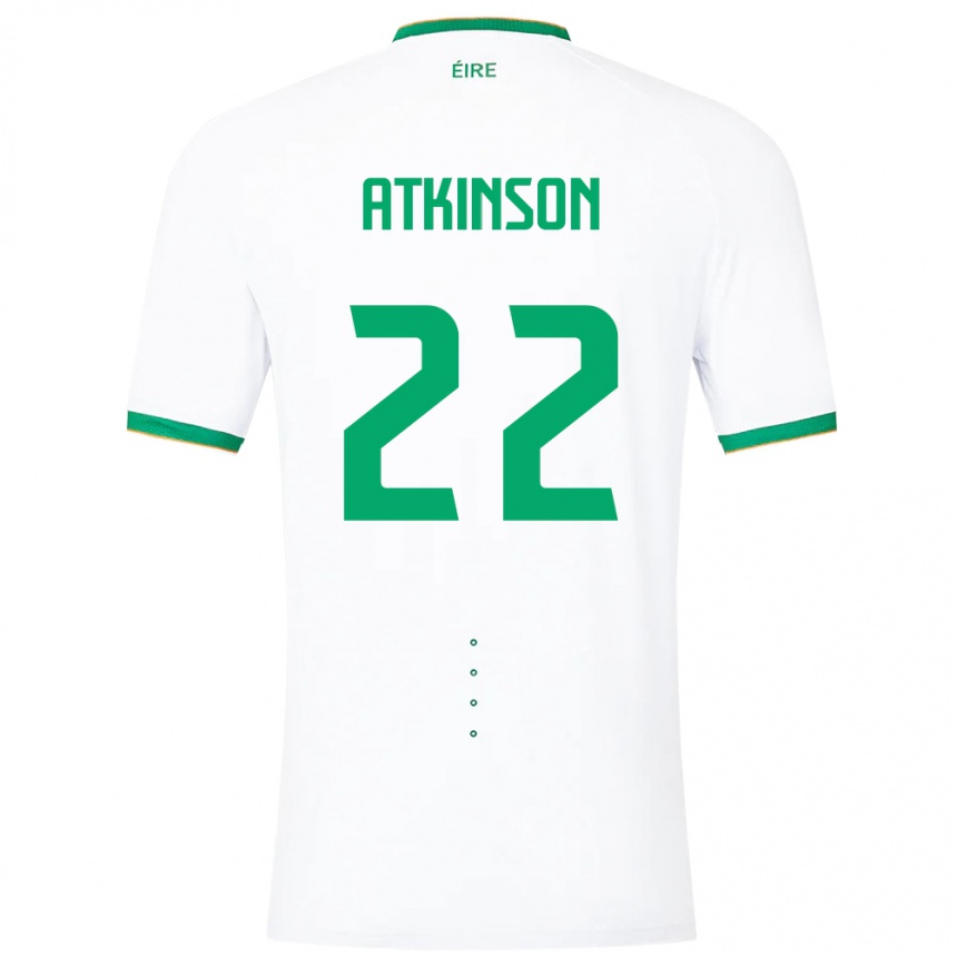 Kids Football Ireland Isibeal Atkinson #22 White Away Jersey 24-26 T-Shirt Nz