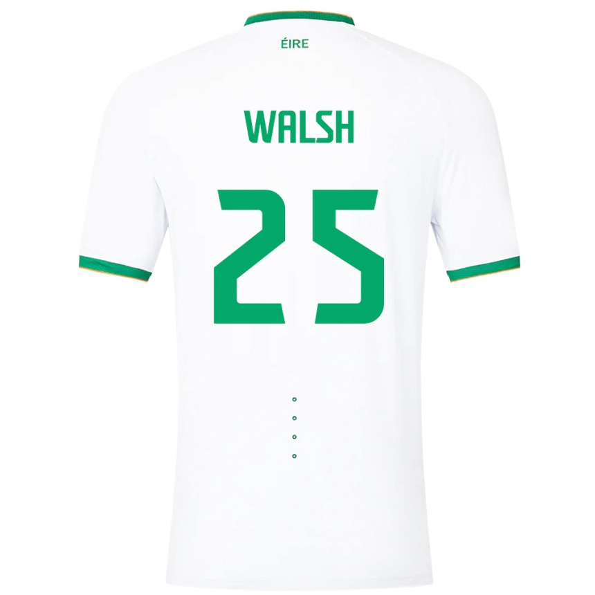 Kids Football Ireland Megan Walsh #25 White Away Jersey 24-26 T-Shirt Nz