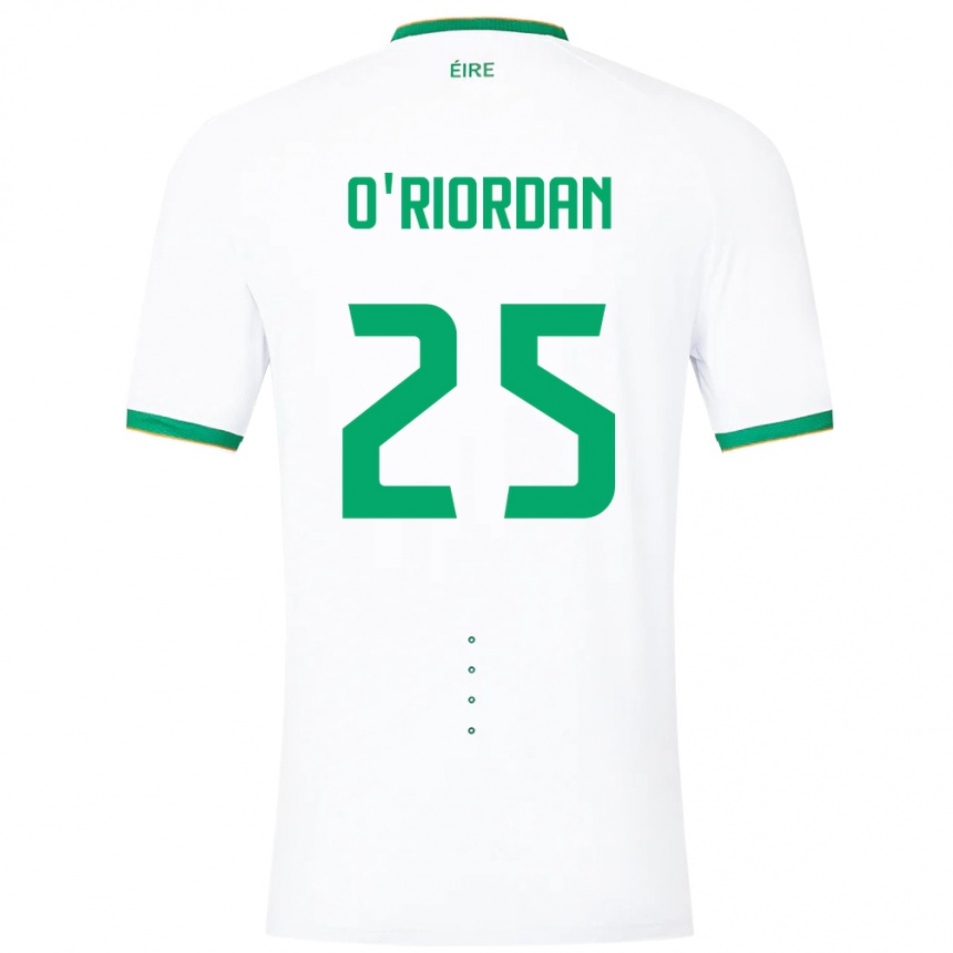 Kids Football Ireland Claire O'riordan #25 White Away Jersey 24-26 T-Shirt Nz