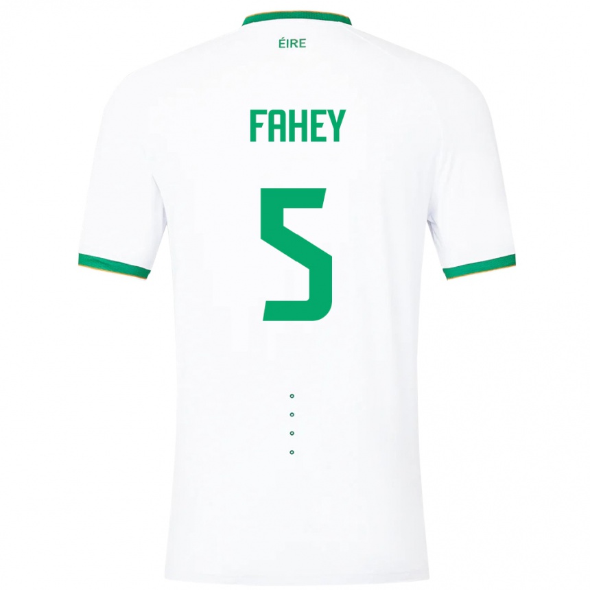 Kids Football Ireland Niamh Fahey #5 White Away Jersey 24-26 T-Shirt Nz