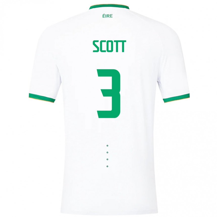 Kids Football Ireland Harriet Scott #3 White Away Jersey 24-26 T-Shirt Nz