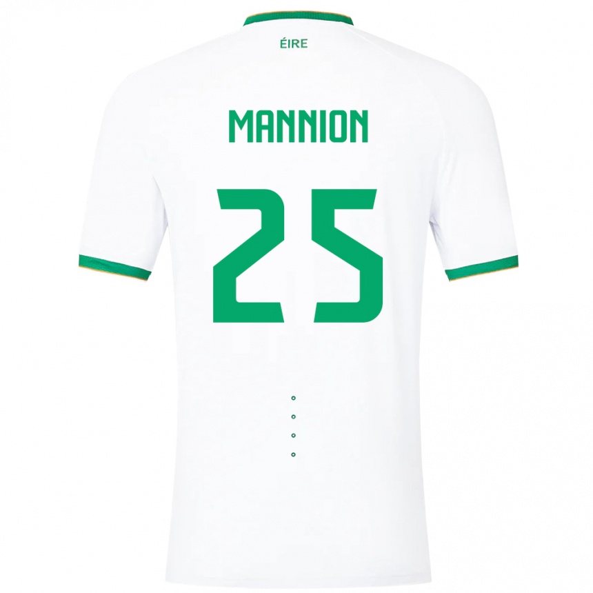 Kids Football Ireland Aoife Mannion #25 White Away Jersey 24-26 T-Shirt Nz