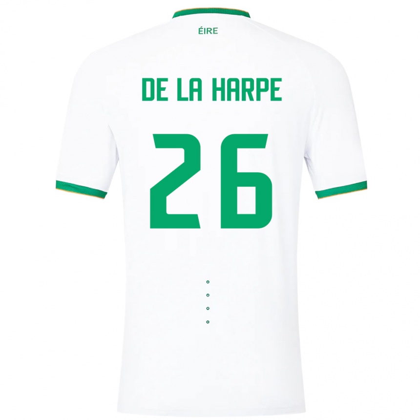 Kids Football Ireland Deborah-Anne De La Harpe #26 White Away Jersey 24-26 T-Shirt Nz