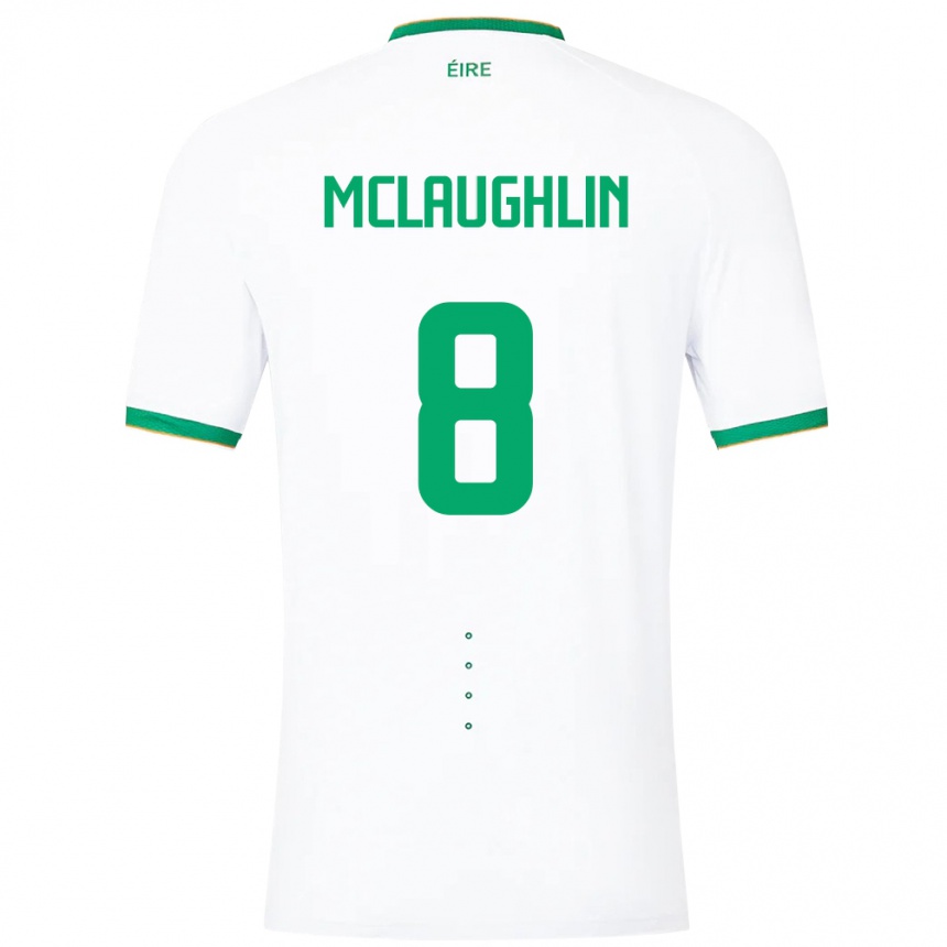 Kids Football Ireland Roma Mclaughlin #8 White Away Jersey 24-26 T-Shirt Nz