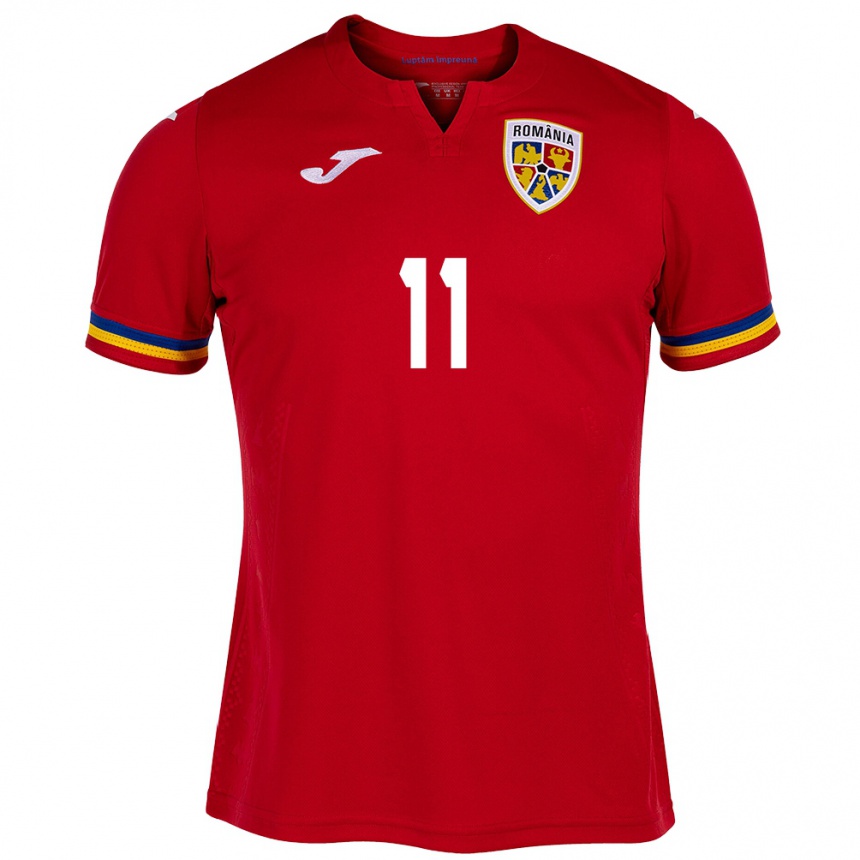 Kids Football Romania Nicuşor Bancu #11 Red Away Jersey 24-26 T-Shirt Nz