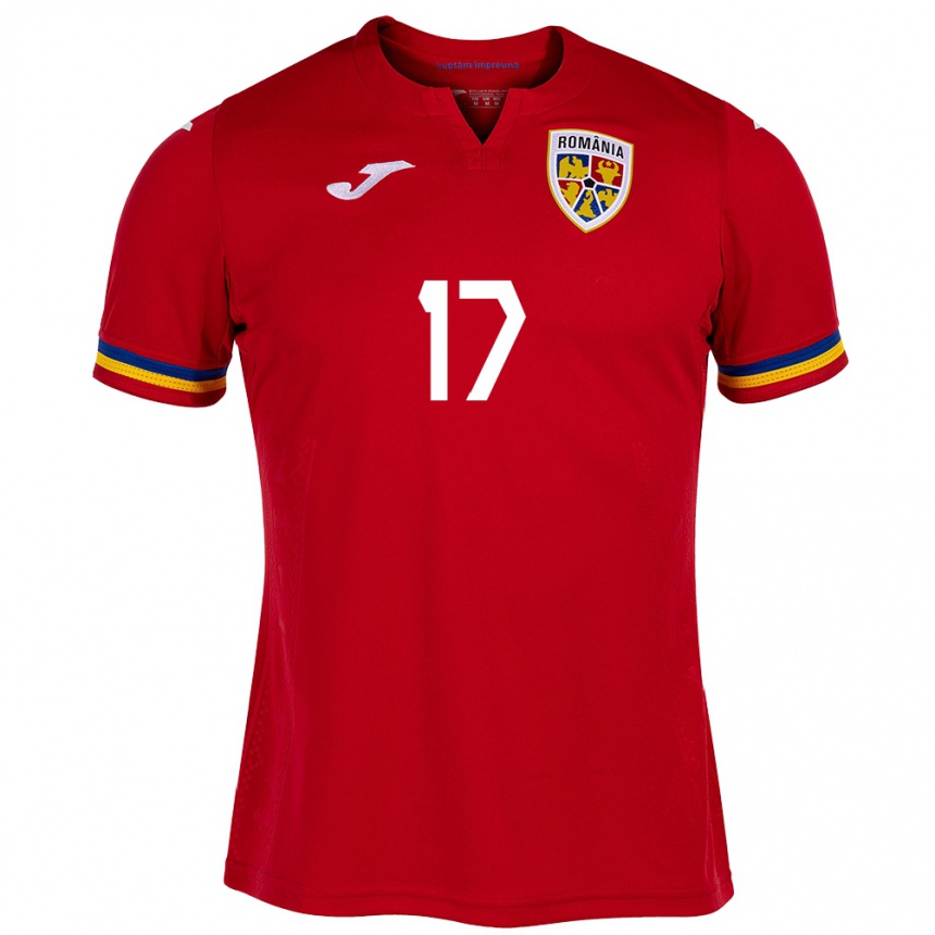 Kids Football Romania Claudia Bistrian #17 Red Away Jersey 24-26 T-Shirt Nz