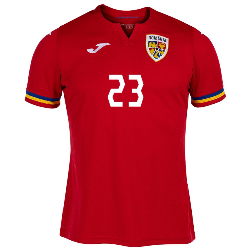 Kids Football Romania Andres Dumitrescu #23 Red Away Jersey 24-26 T-Shirt Nz