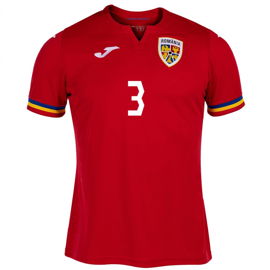 Kids Football Romania Alexandra Tunoaia #3 Red Away Jersey 24-26 T-Shirt Nz