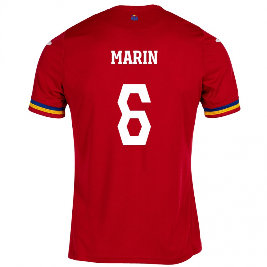 Kids Football Romania Marius Marin #6 Red Away Jersey 24-26 T-Shirt Nz