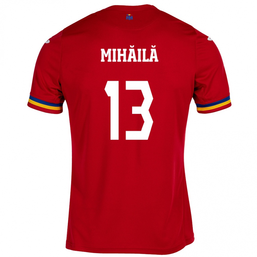 Kids Football Romania Valentin Mihăilă #13 Red Away Jersey 24-26 T-Shirt Nz