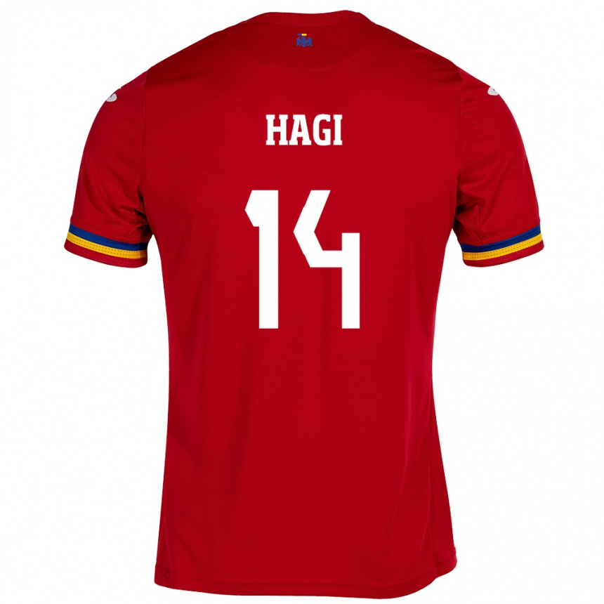 Kids Football Romania Ianis Hagi #14 Red Away Jersey 24-26 T-Shirt Nz