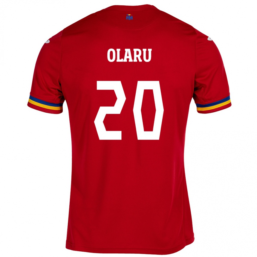 Kids Football Romania Darius Olaru #20 Red Away Jersey 24-26 T-Shirt Nz