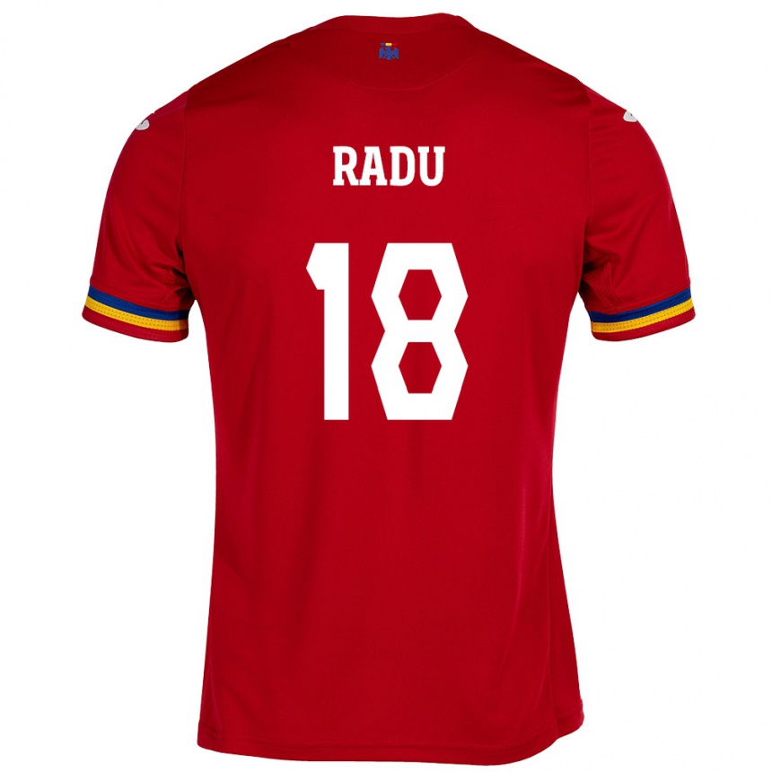 Kids Football Romania Denis Radu #18 Red Away Jersey 24-26 T-Shirt Nz