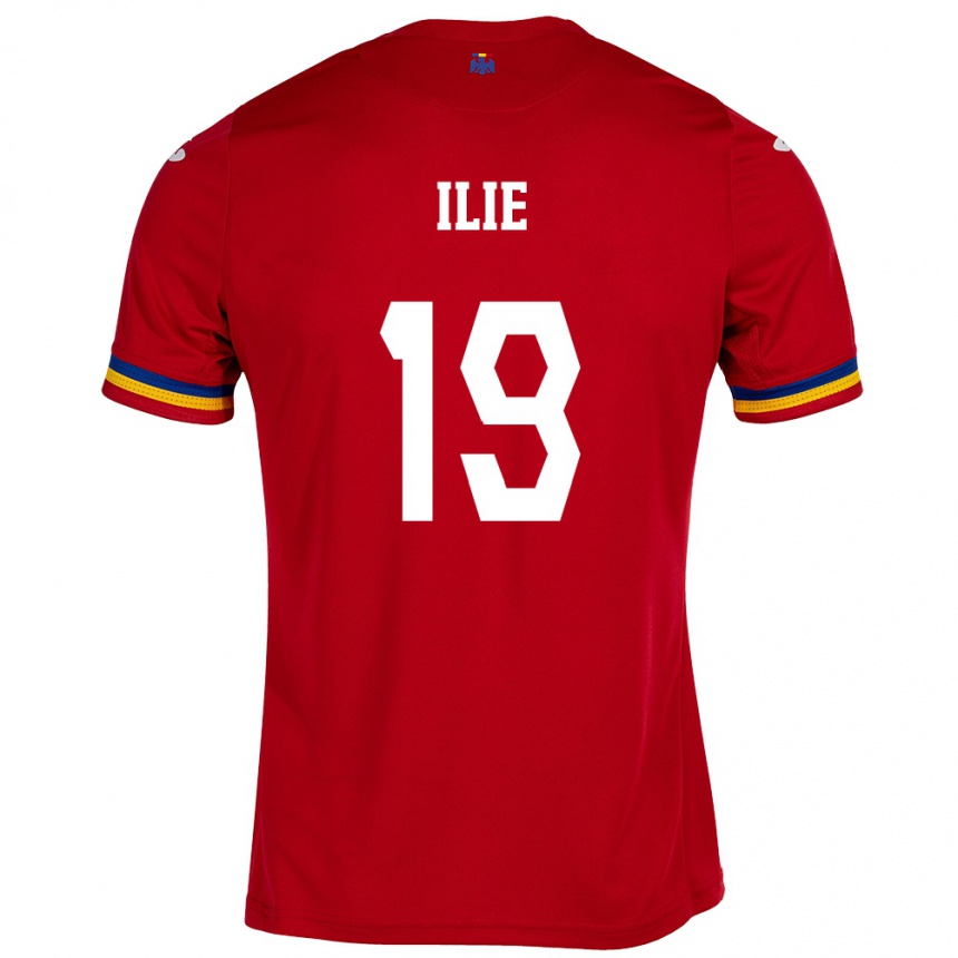 Kids Football Romania Rareș Ilie #19 Red Away Jersey 24-26 T-Shirt Nz