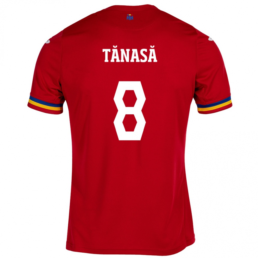 Kids Football Romania Răzvan Tănasă #8 Red Away Jersey 24-26 T-Shirt Nz