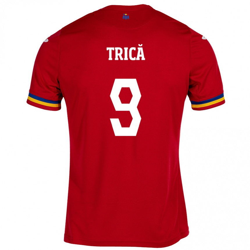 Kids Football Romania Atanas Trică #9 Red Away Jersey 24-26 T-Shirt Nz