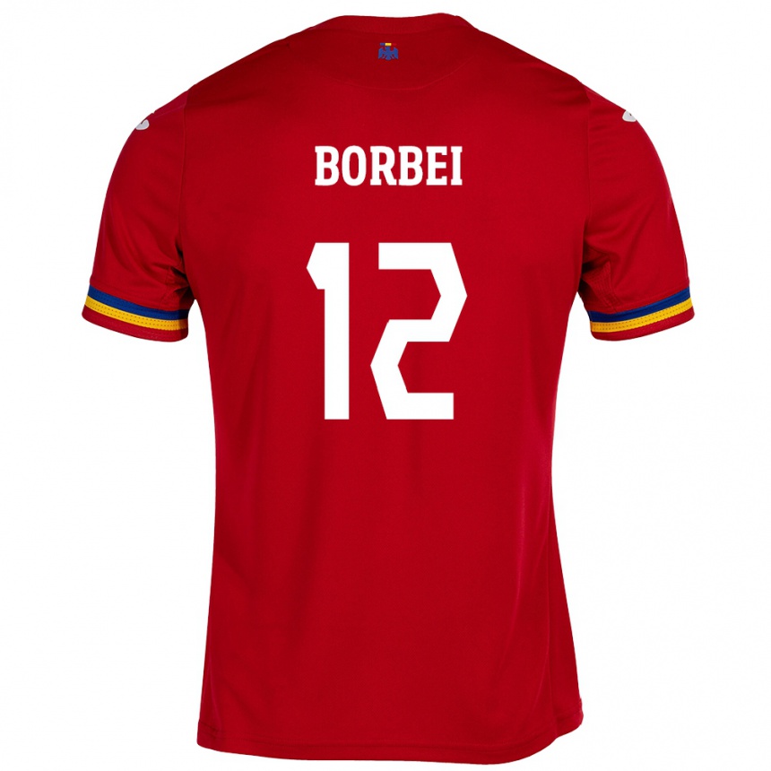 Kids Football Romania Alexandru Borbei #12 Red Away Jersey 24-26 T-Shirt Nz