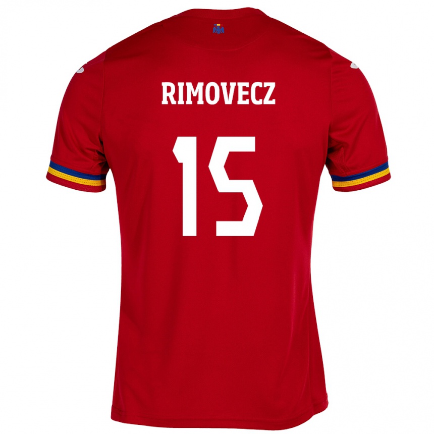 Kids Football Romania Sergiu Rimovecz #15 Red Away Jersey 24-26 T-Shirt Nz