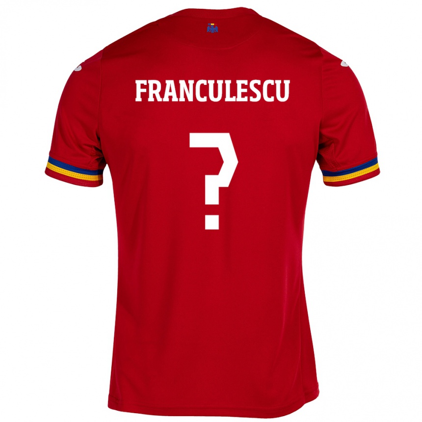 Kids Football Romania Adrian Frânculescu #0 Red Away Jersey 24-26 T-Shirt Nz