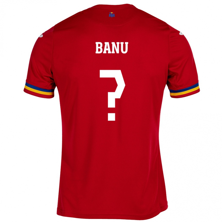 Kids Football Romania Luca Banu #0 Red Away Jersey 24-26 T-Shirt Nz