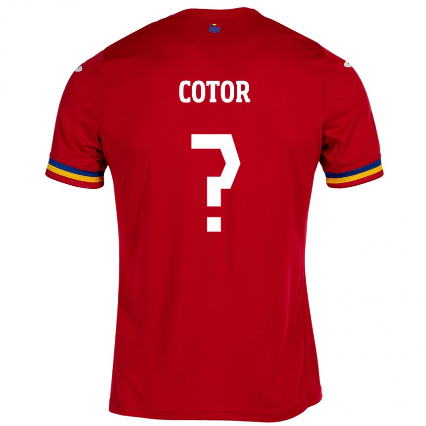 Kids Football Romania Eduard Cotor #0 Red Away Jersey 24-26 T-Shirt Nz