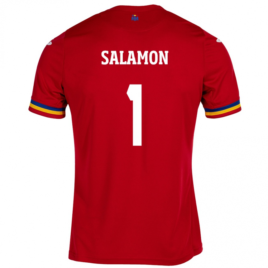 Kids Football Romania Szidonia Salamon #1 Red Away Jersey 24-26 T-Shirt Nz