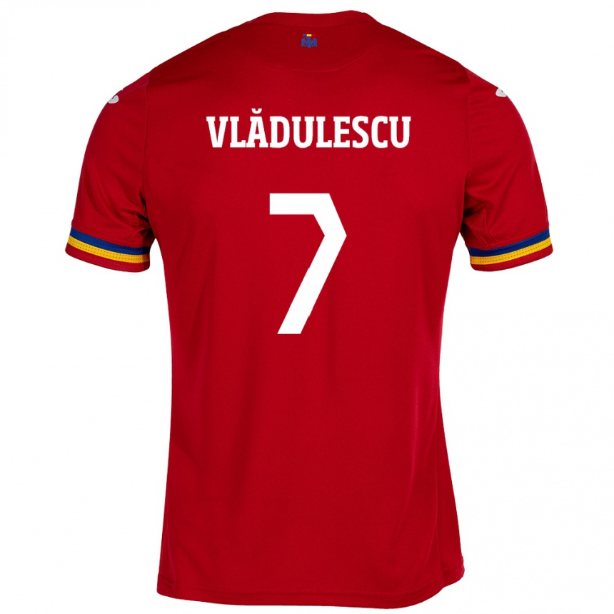 Kids Football Romania Ana Maria Vlădulescu #7 Red Away Jersey 24-26 T-Shirt Nz